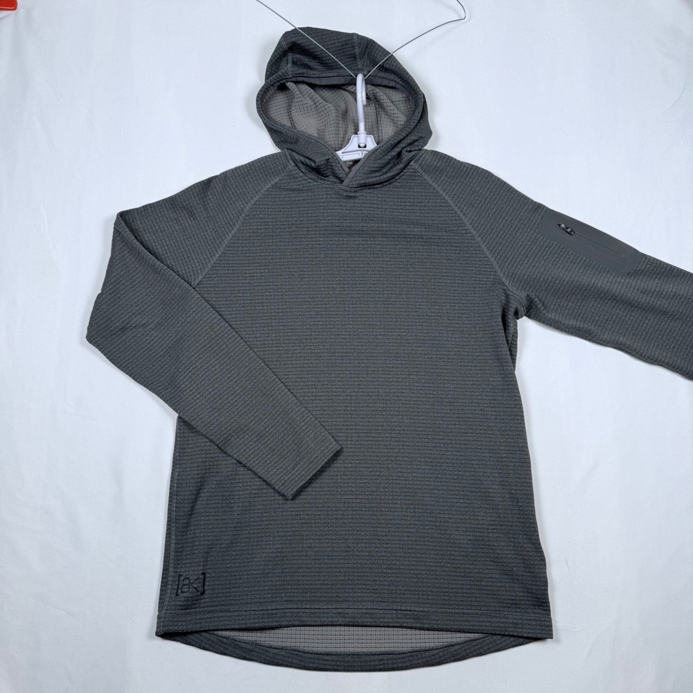 Men's Burton AK Softshell Hoodie Pullover Gray Size M Tech Fleece Jacket